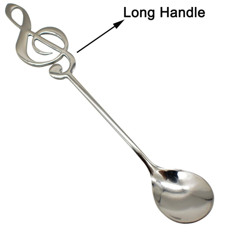 Maydahui 6 PCS Guitar Spoons Music Note Teaspoon Set 18/10ï¼ˆ304 ï¼‰Stainless Steel Musical Notation Dessert Spoon for Coffee Stirring Drink Mixing Jam - Image 3